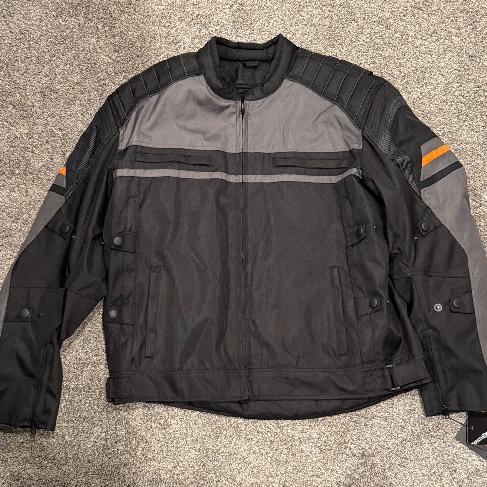 HNK Men's Black and Gray Riding Jacket